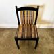 Set of 6 black lacquered chairs with the original 1970s fabric.