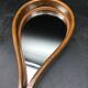 Hand-facing mirror in vintage wood year 70