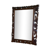 Miroir ancien en bois sculpté ajouré