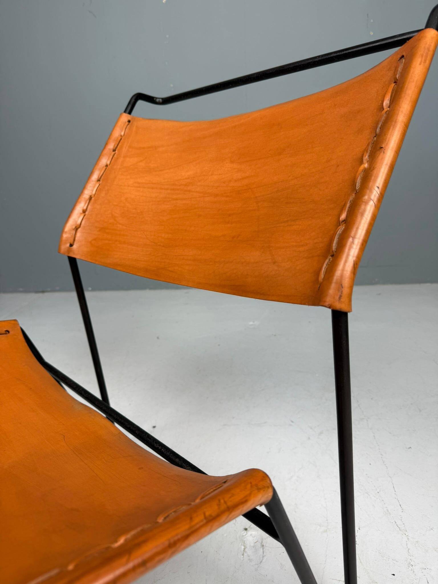 A. A. Dolleman Lounge Chair by Metz & Co, Mid-Century Leather & Metal