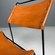 A. A. Dolleman Lounge Chair by Metz & Co, Mid-Century Leather & Metal