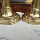 pair of brass candlesticks