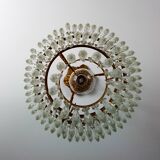 Chandelier 3 rows of crystal pendants