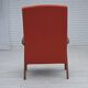 1970s, Danish highback armchair, furniture wool, teak wood, oak wood.