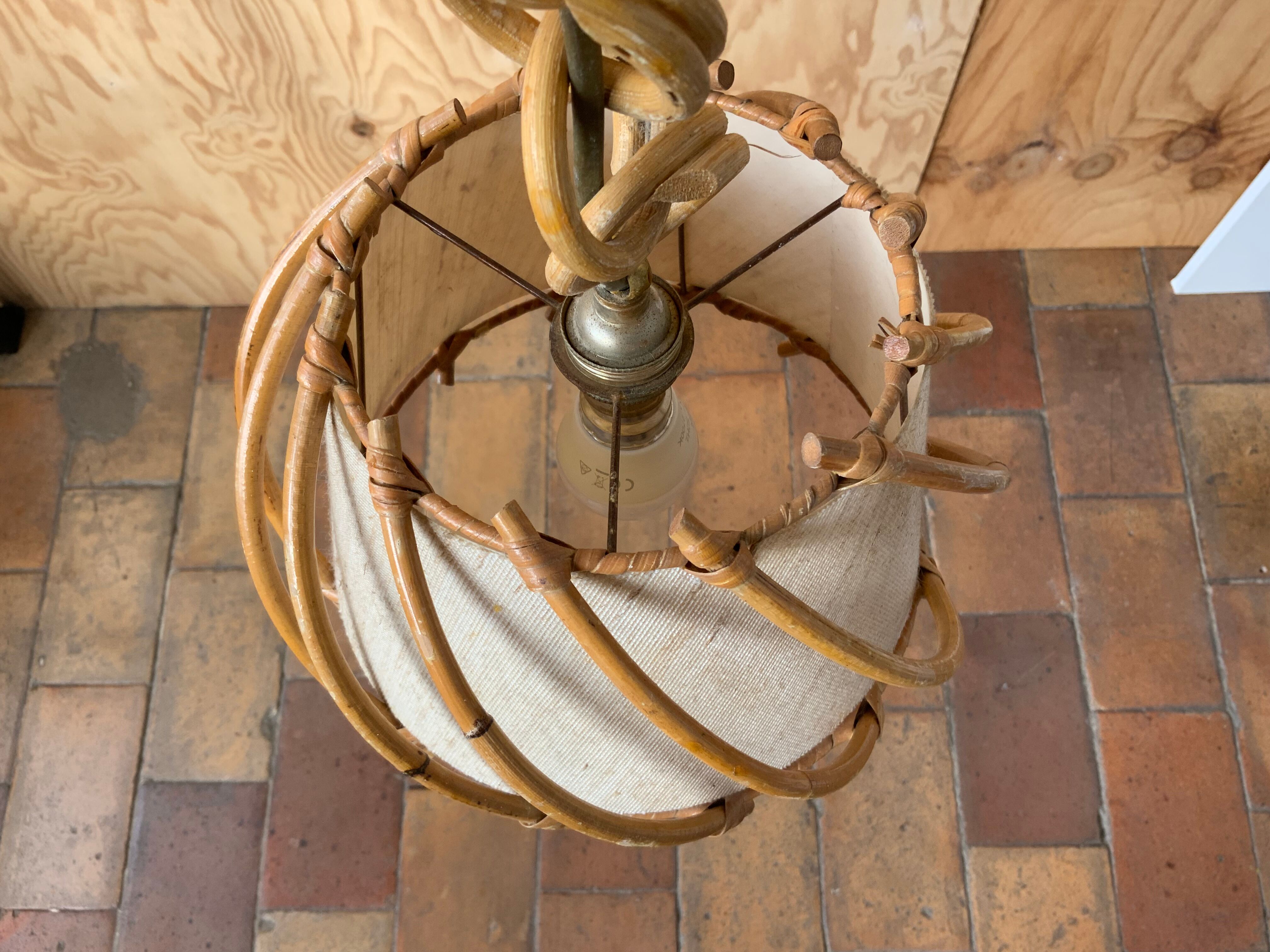 Vintage rattan pendant lamp