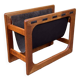 60s 70s newspaper holder Aksel Kjersgaard made of teak & leather