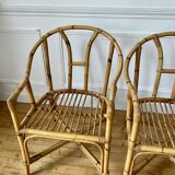Pair of vintage rattan armchairs