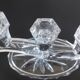Chandelier with 3 lights in cut crystal, Art Deco style.