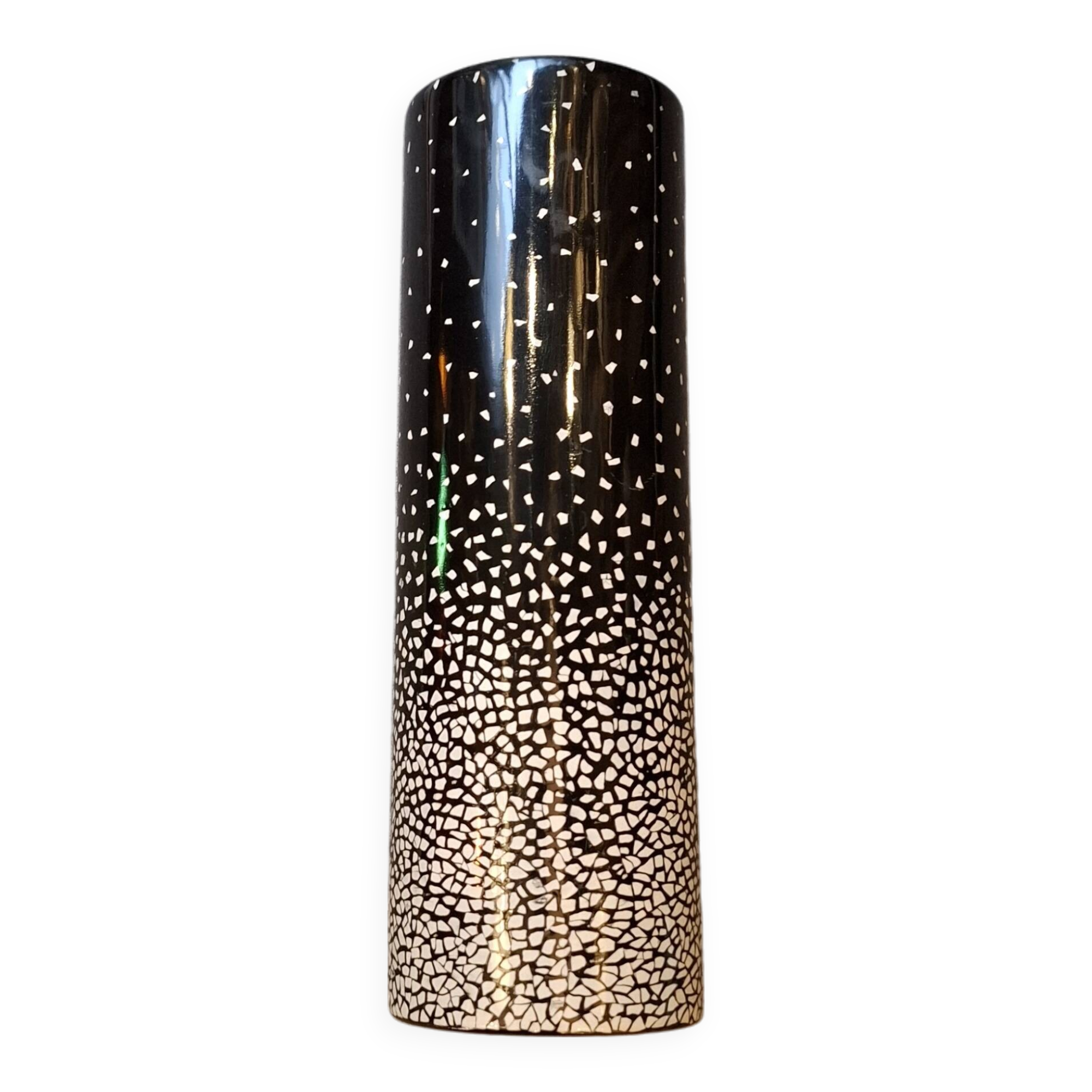 Contemporary decorative vase in lacquered wood