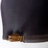 Louis XV style armchairs with original navy blue silk upholstery