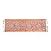 Orange Pink Turkish Oushak Vintage Handmade Wool Runner Rug  100x290