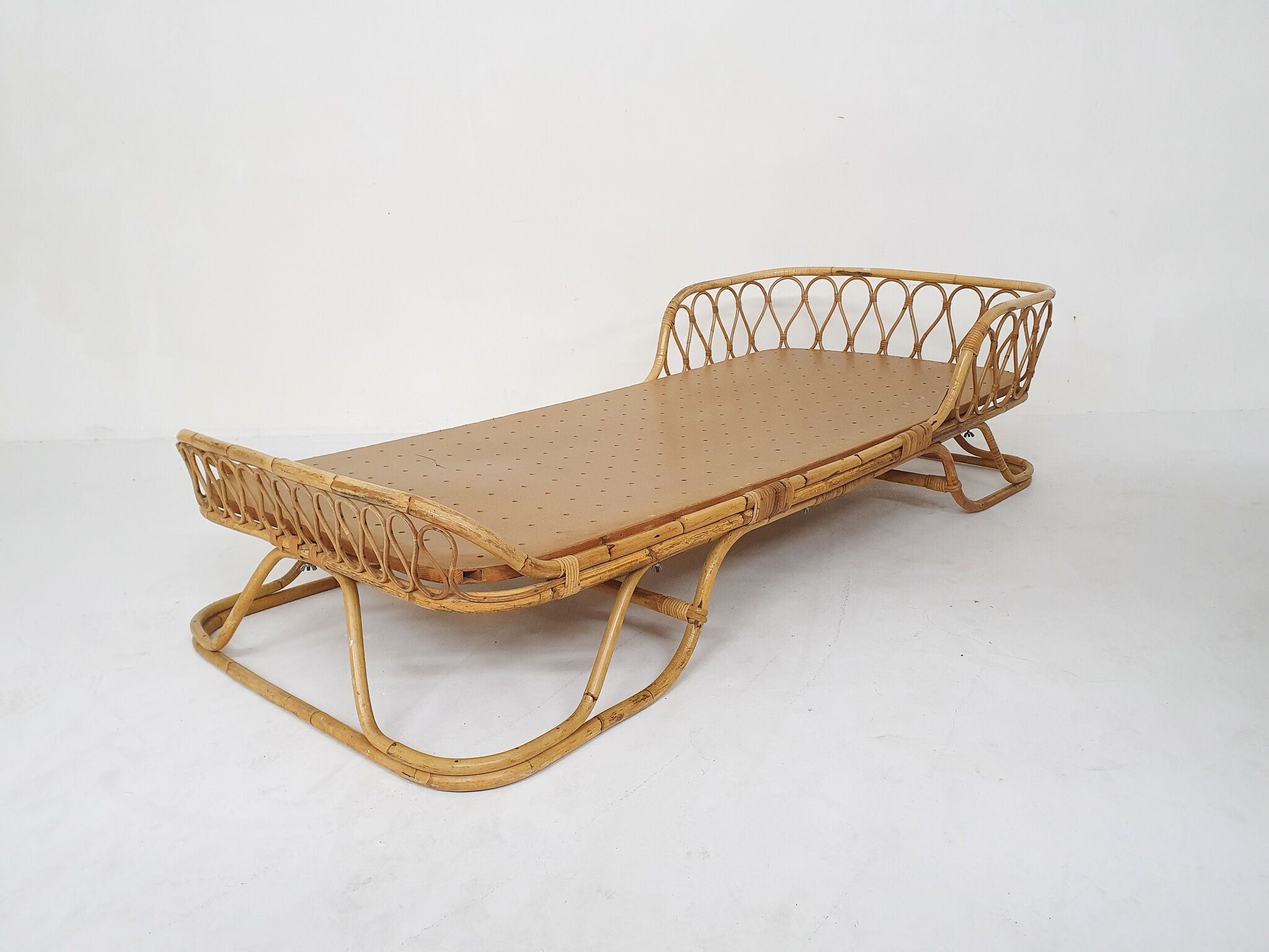 Vintage rattan daybed, The Netherlands 1960's