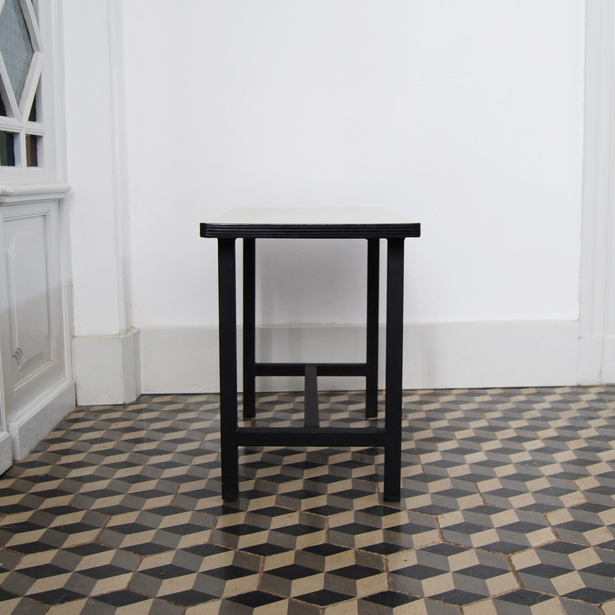 Formica and metal side table