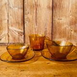 Vereco amber brown cup and mug set