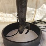 Wrought iron lamp folk art