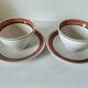 Ensemble de 4 grandes tasses vintage et 6 sous-tasses graphiques