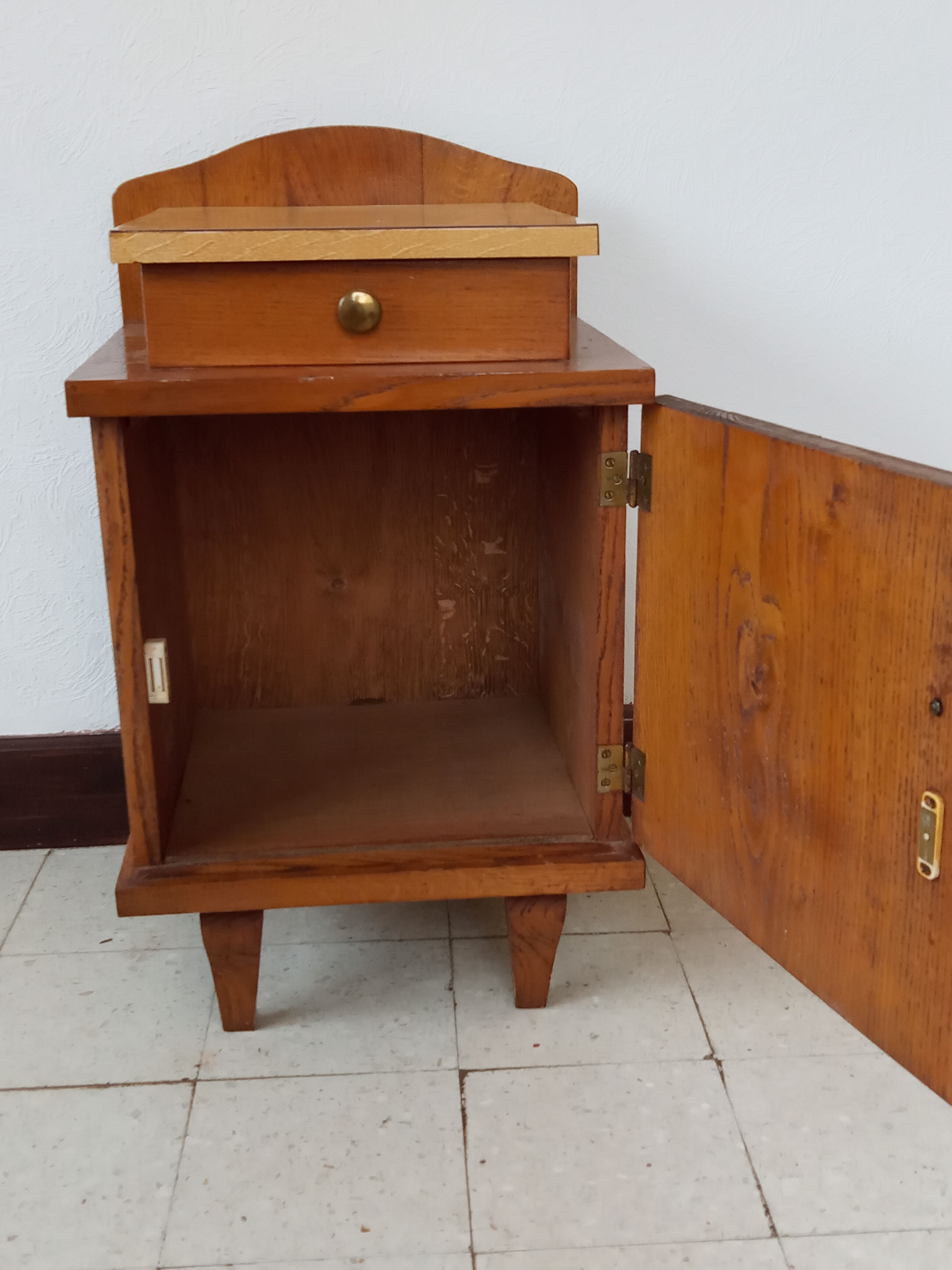 1950 oak bedside table