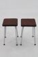 1970s Pair of Stools with Leatherette Upholstery ,Czechoslovakia