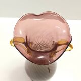 Brown and Yellow Murano Glass Amphora Vase by Fratelli Toso, Italy