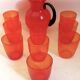 Service à orangeade 9 verres et 1 pichet Années 60