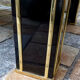 Table basse 1980 laquée noire laiton doré et verre 140cm