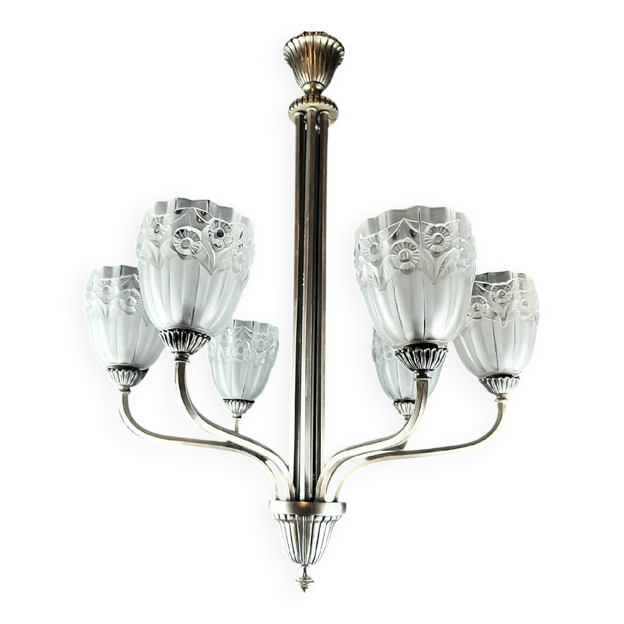 Art deco tulip chandelier by degue