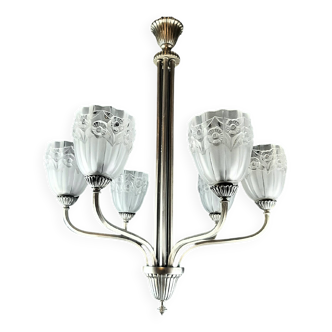 Art deco tulip chandelier by degue