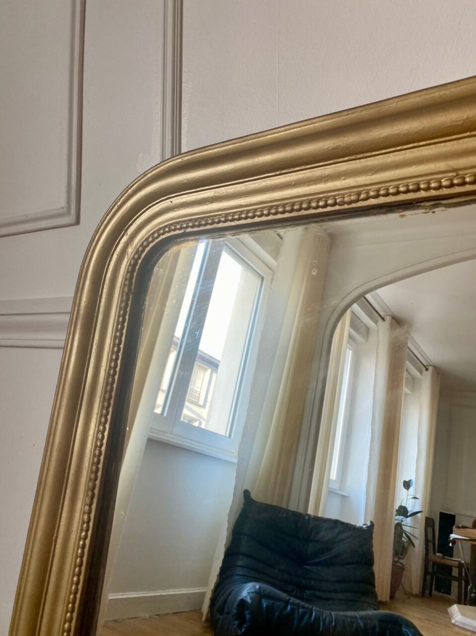 Miroir Louis Philippe doré 110x78cm