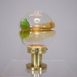 Kaiser brass lamp & amber glass