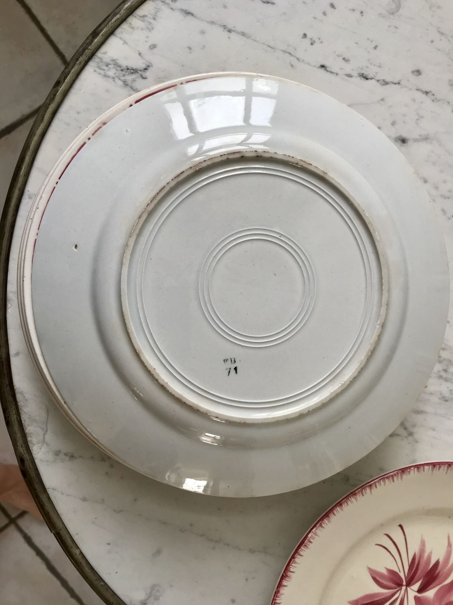 Set of 6 mismatched hollow plates longchamp and hbcm model mulhouse years 40-50