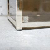 Bookcase vintage shelf in brass and smoked glass