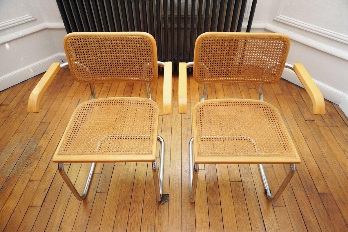 Pair of Cesca B64 armchairs by Marcel Breuer