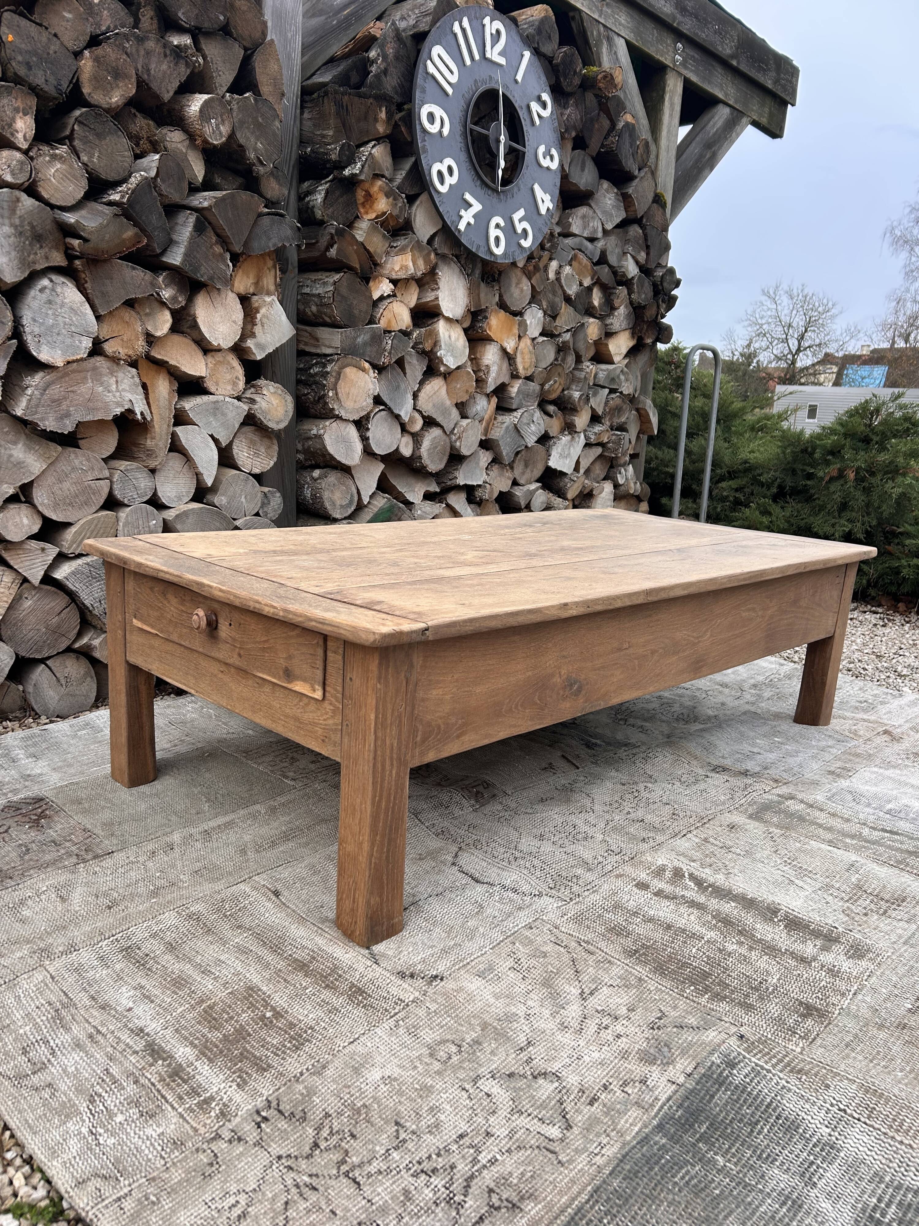 Table basse de ferme chêne massif