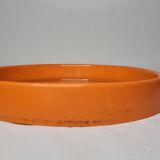Vintage round mirror 70s / orange plastic