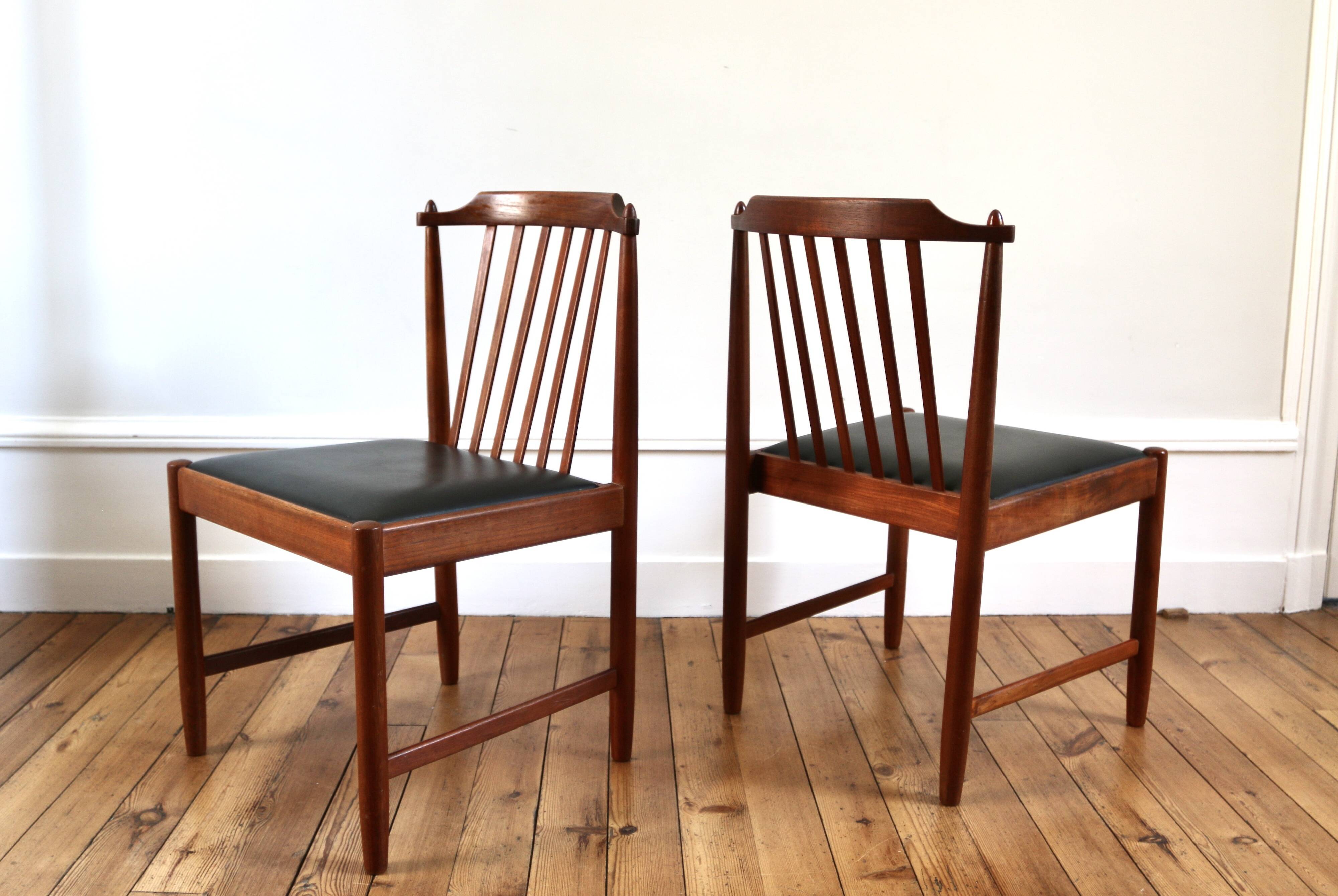 Set of 4 vintage Scandinavian teak Breox chairs, 1960