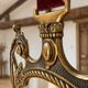 Vintage hanging mirror in gold metal and burgundy velvet – 63 × 24 cm