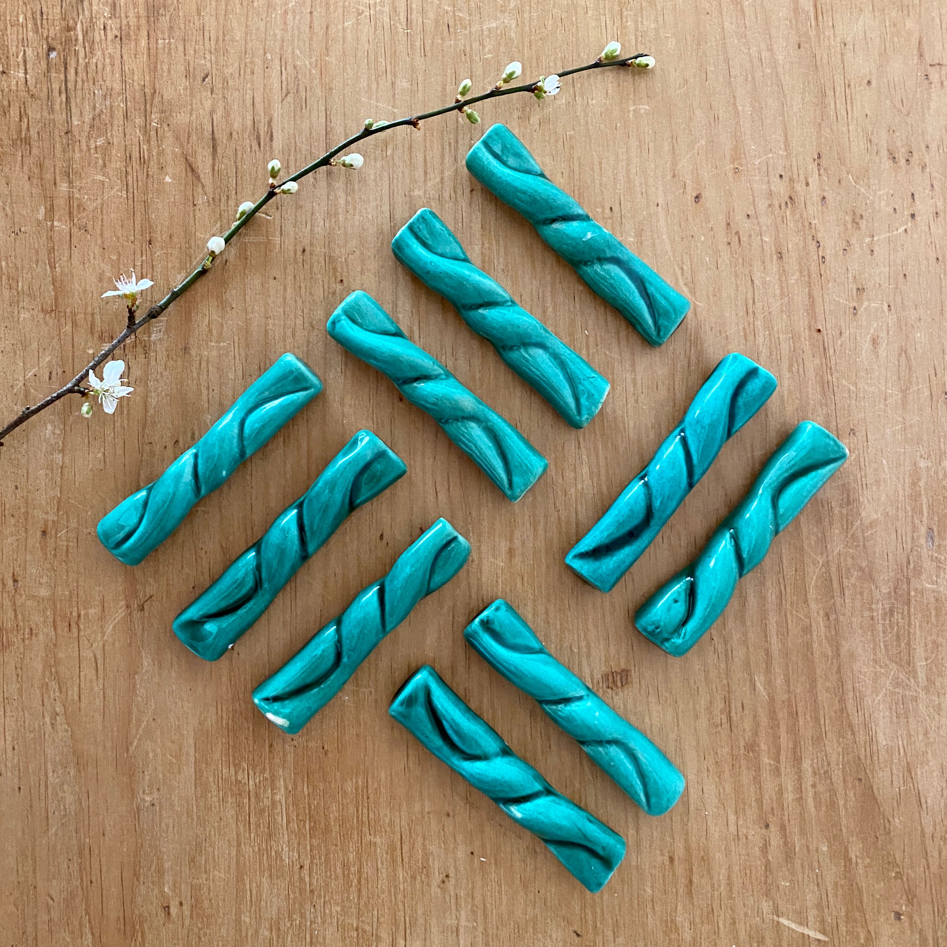 Set of 10 vintage ceramic knife holders
