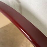 Red lacquered console and its mirror from the 80s