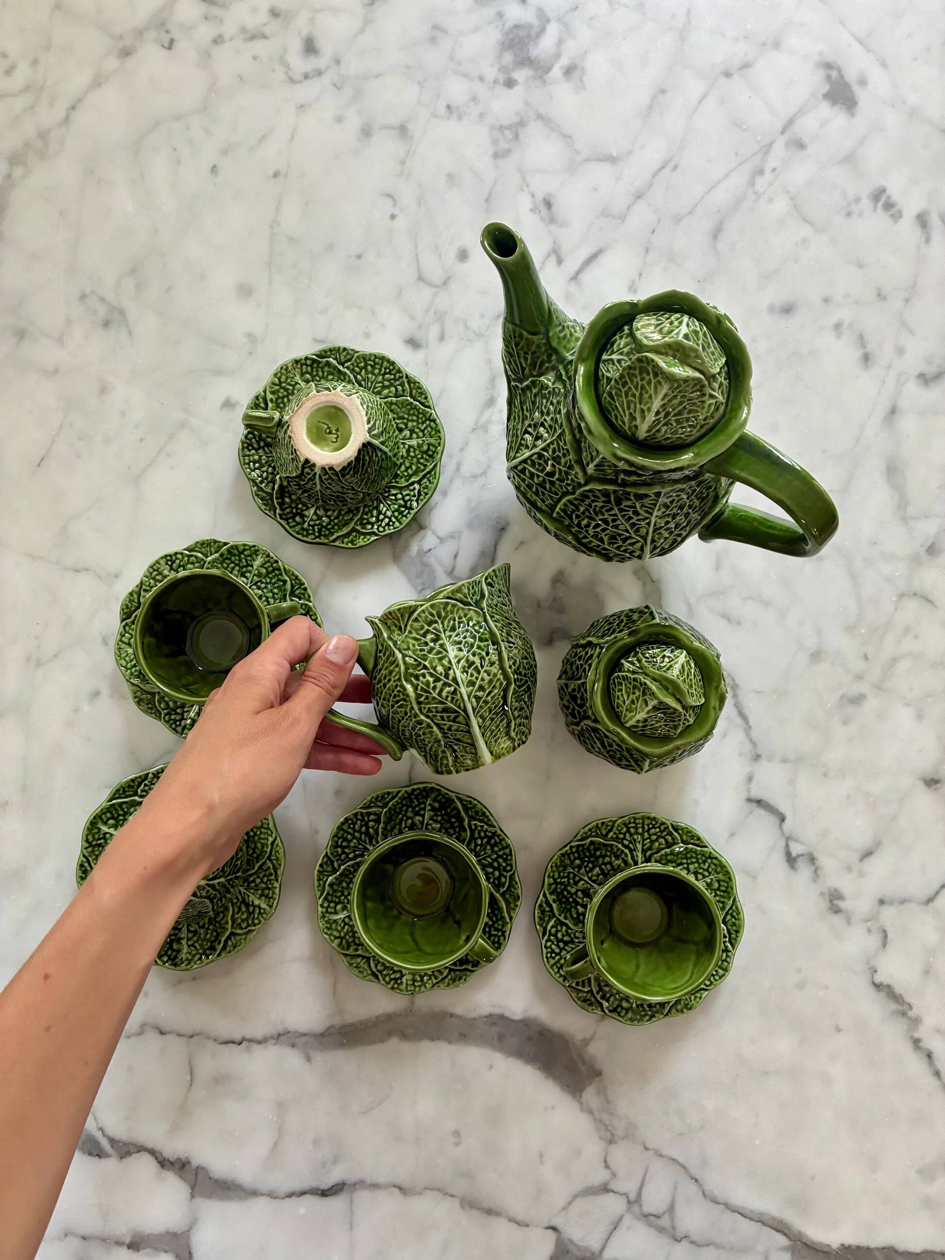 “Choux” coffee service in slip - Caldas da Rainha, Portugal - 1950/1960.