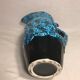 Former pitcher ewer ceramic blue & black vintage