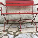 Foldable iron and wood bench