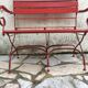 Banc pliable en fer et bois