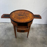 Bouillotte table/game table in Louis XVI style with marquetry circa 1900.
