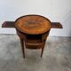 Table bouillotte/table jeu de Style Louis XVI en marqueterie vers 1900