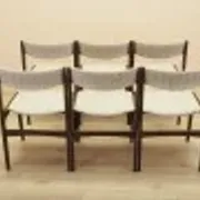 Set of six Danish dining chairs in oak veneer with original upholstery, 1960s