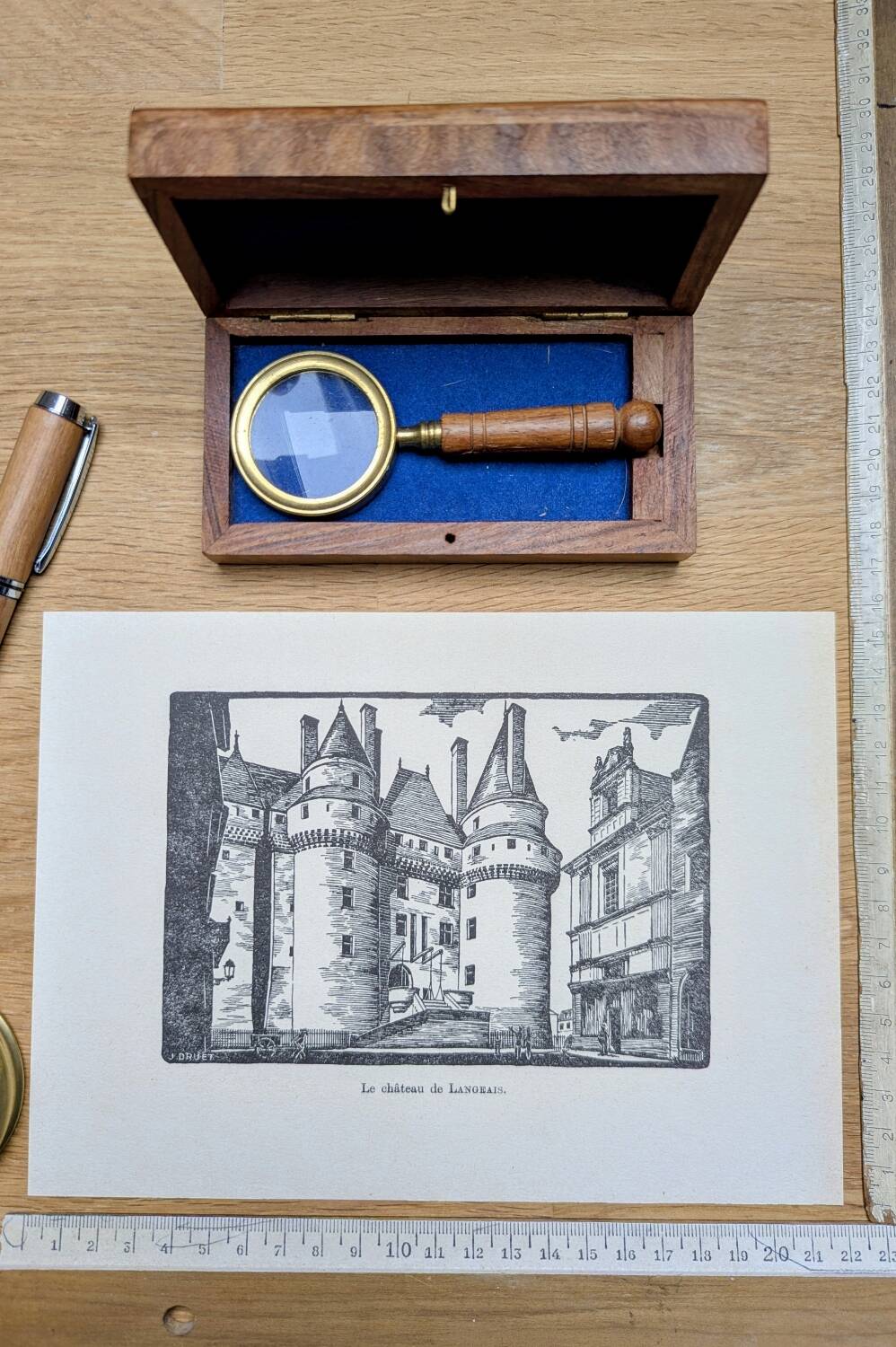 The Château de Langeais, printed in 1933, vintage engraving