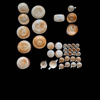 Complete table service in marsh stoneware, 92 pieces