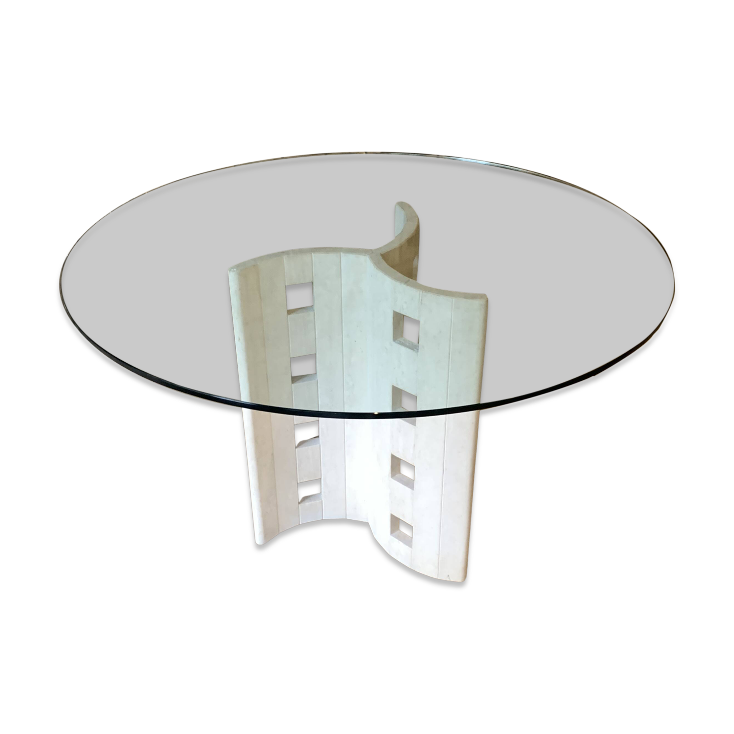 Dining table and glass by Claude Berraldacci