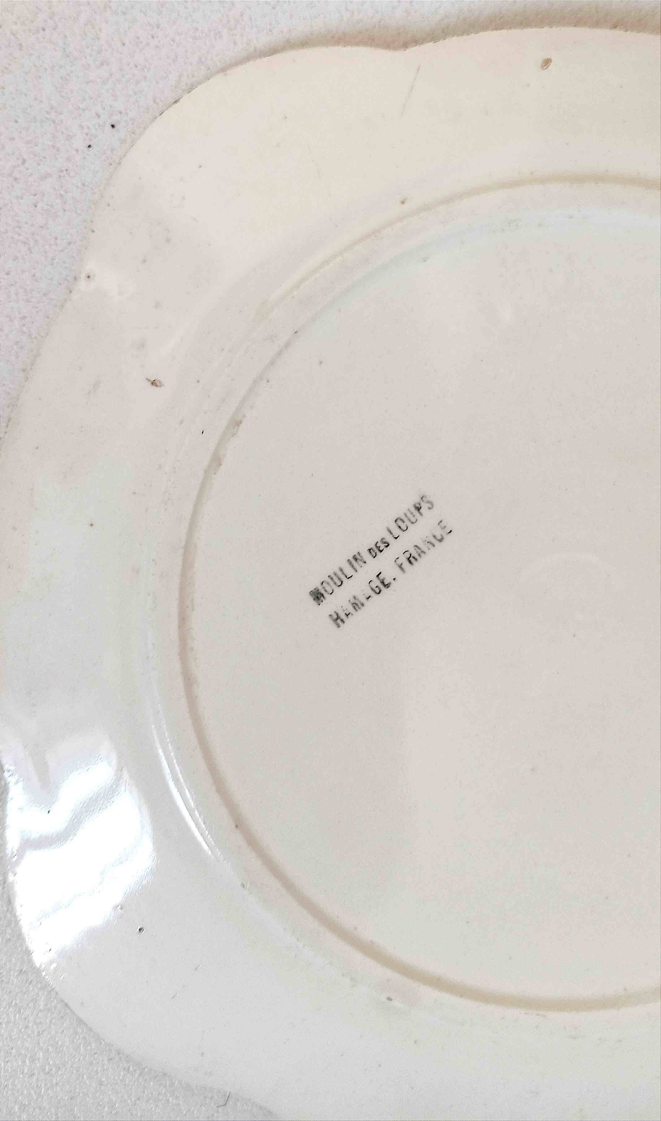 Pair of dessert plates Moulin des Loups St Amand Width 18 cm