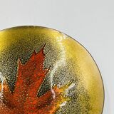 Enamelled catchall leaf signed Jules Perrier artisan Quebec